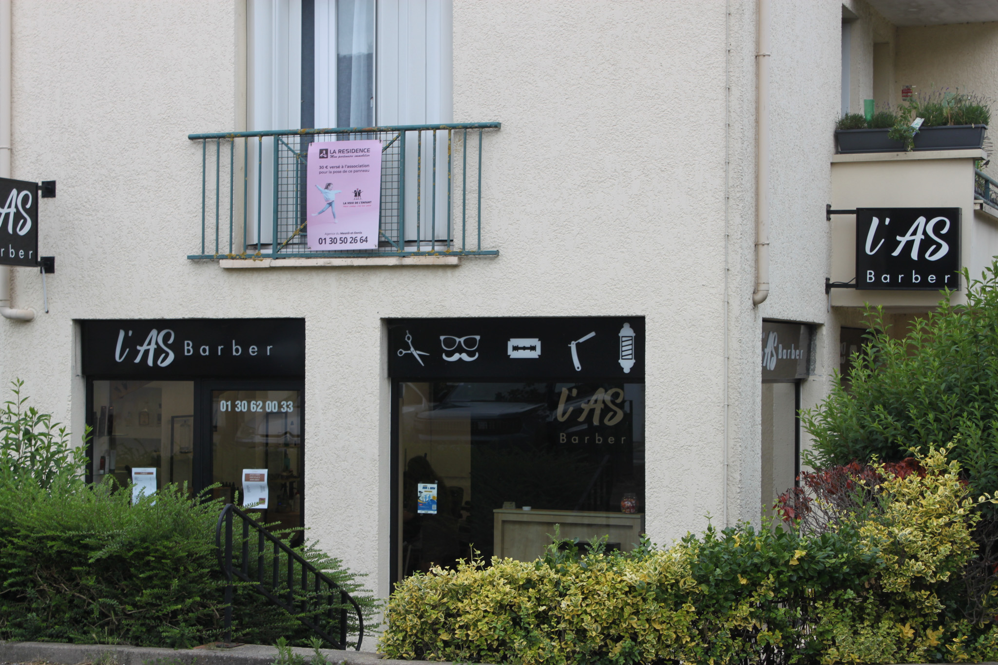 Facade actuelle du salon L'AS Barber